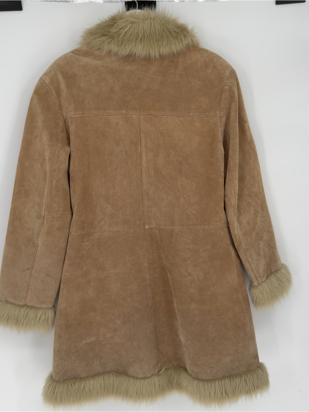 Wilson’s Maxima Vintage Y2K Penny Lane Brown Suede Faux Fur Coat Medium - Picture 5 of 6